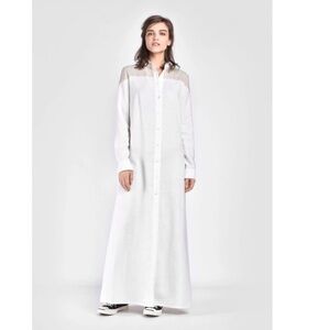 AAKASHA 100% Linen Maxi Shirt Dress. NWT. XS